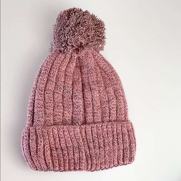 Classic Fashion Pink Knitted Cuff Pom Beanie Hat - Picture 2 of 3
